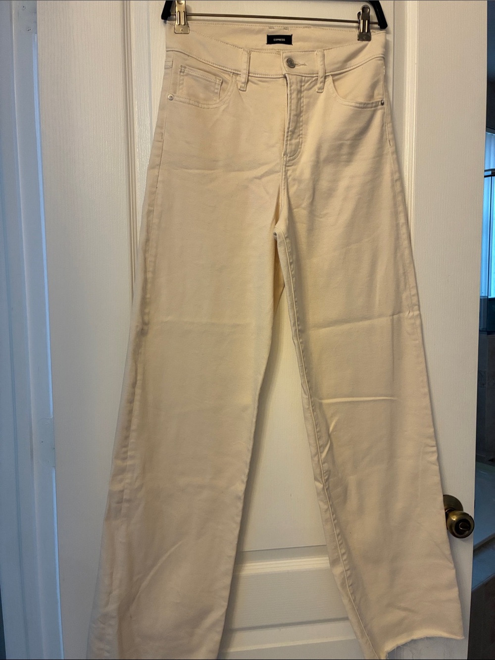 Express Wide Leg Cream Women’s Jeans